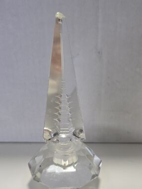 Vintage Crystal Glass Decorative Obelisk - Clear